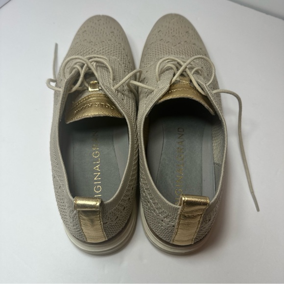 Cole Haan Tan and Gold Oxfords with Minimalist Design - Picture 3 of 7